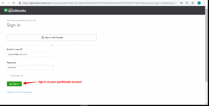 quickbooks signin screen