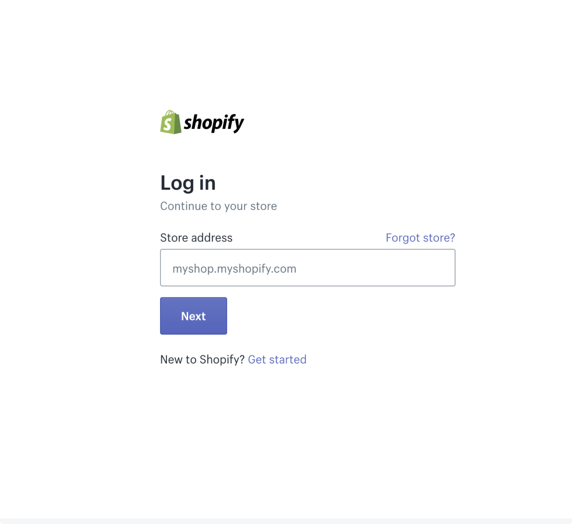 login screen